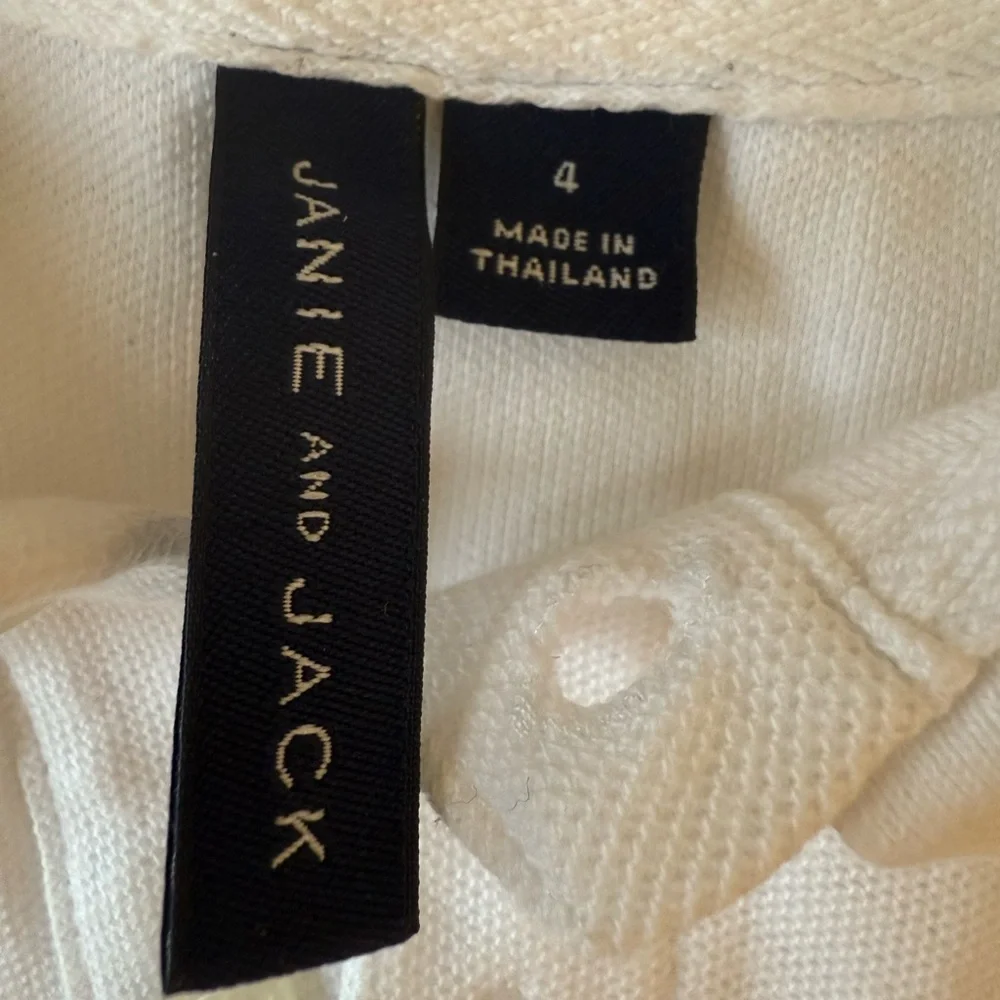 Janie and Jack White and Red Polo Shirt Nautical Embroidery - Picture 3 of 4
